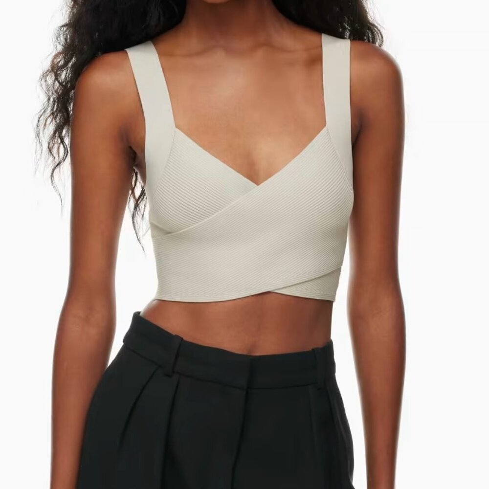 Aritzia Babaton sculpt knit greek tank/Matte Pearl/Medium/NWT
